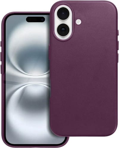 Casify Leren Hoesje geschikt voor MagSafe iPhone 16 Plus Hoesje - Donkerpaars