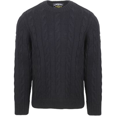 Superdry Pullover Jacob Cable Navy - Maat XXL - Heren - Pullovers