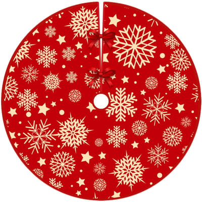 Meble odNowa - Vloerkleed - Rood - Sneeuwvlok Motief - 90 cm