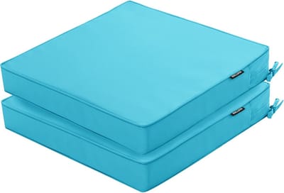 Tuinstoelkussens Set - Terrasstoelkussens Buitenkussens - Buiten Zitten - Waterdicht 5 Jaar Kleurecht - 47 x 45 cm - Groenblauw