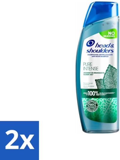 2 x Head & Shoulders - Anti-Roos Shampoo - Pure Intense - Kalmeert Jeuk - 250 ml - Roos Shampoo - Anti-roos Shampoo - Hoofdhuidverzorging - Jeuk Verlichten - Kalmerende Shampoo