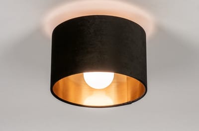 Lumidora Plafondlamp 30914 - Plafonniere - CHARLOTTE - E27 - Zwart - Goud - Metaal - ⌀ 25 cm