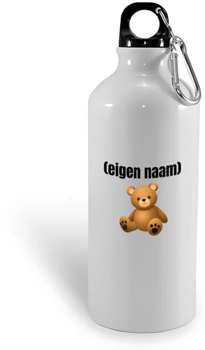 Hacebo® - teddybeer met eigen naam waterfles - Teddybeer - kinderen/knuffel liefhebber - iemand die houdt van teddyberen - verjaardag - cadeau - kado - geschenk - water fles - 400ML