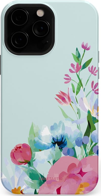 Casetastic hoesje geschikt voor Apple iPhone 13 Pro Max - MagSafe - Dubbellaagse bescherming - Dagdroom in bloei - Fashion Case - Lichtgrijs Lichtroze