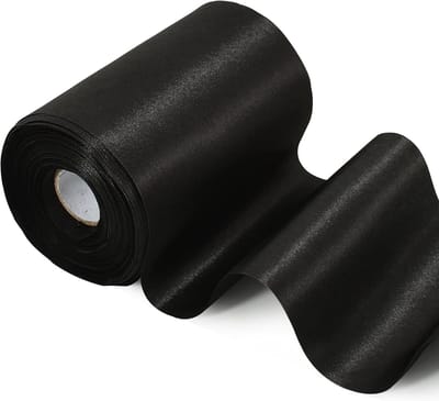 Breed satijnen lint - voor geschenkverpakking kerstboom Halloween Thanksgiving bruiloft auto stoel optocht sjerpen grote opening festival feest decor - zwart lint - 4 inch x 22 meter-Zwart