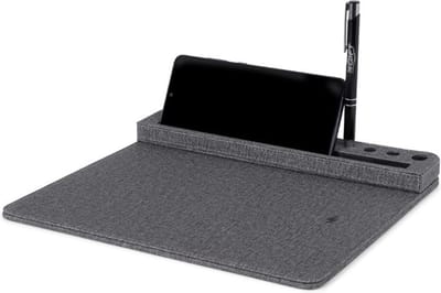 BRAINZ Antislip Muismat - Draadloze Oplader - Tablethouder - Zwart