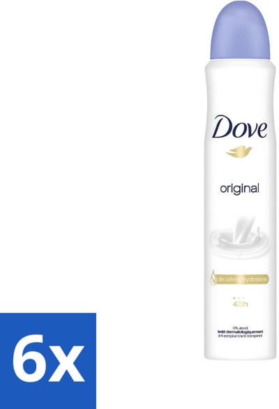 Dove - Deodorant - Women Original - Zachte bescherming - 200 ml - Voordeelverpakking - 6 stuks