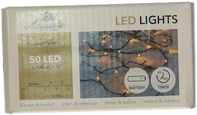 Anna's Collection Kerstverlichting LED Ivy - 50 leds - 375 cm- warm wit - dimmer - 50cm aanloopsnoer