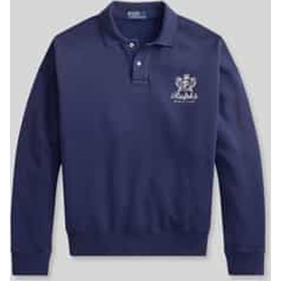 regular fit sweatshirt met polokraag