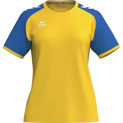 Erima Wings Shirt Korte Mouw Dames - Geel / New Royal | Maat: 34