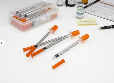 Insulinespuit / Injectiespuit / Peptide naald - 1 ML - 30G*8mm - 15 Stuks - Extra korte naalden voor minimale pijn.