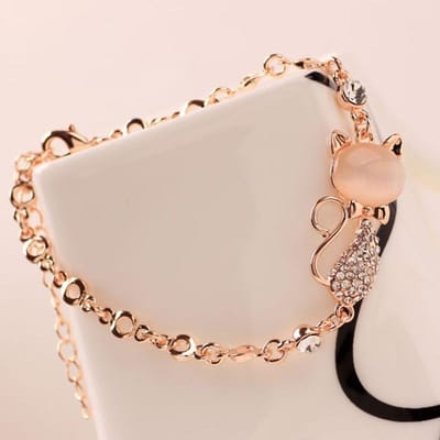 Armband Voor Vrouwen Sieraden Stijlvol Prachtig Kattenoog Steen Kat Armband Flits Diamant Armband Armband Armband beige
