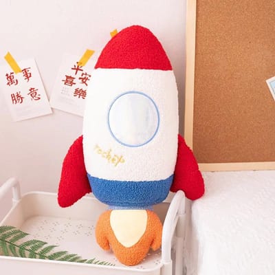 Astronaute Peluche Jouet Squishy Jouets Doux Peluche Fusée Vaisseau Spatial pour Filles Garçons Jouet Mignon Oreiller en Peluche pour Enfants