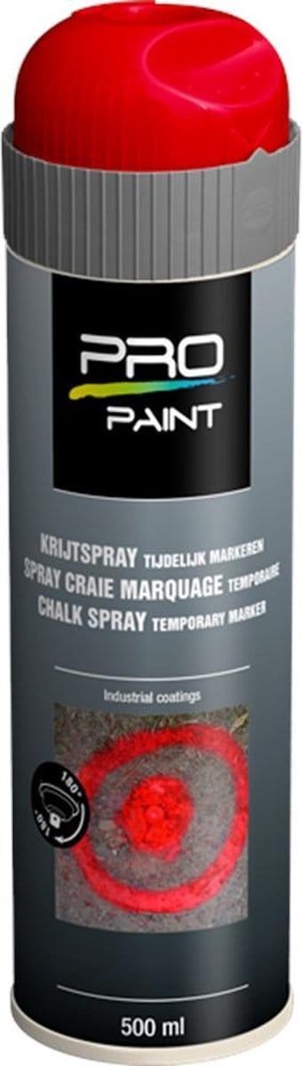 Pro Paint Krijtspray - tijdelijk markeren Fluor Rood