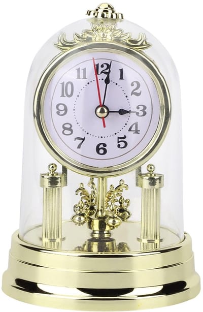 Dailygoody - Klokdecoratie - Tafelklok - Elegant design - Goudkleurig - Batterij klok - Perfect voor thuiskantoor en hotel - Decoratief ornament