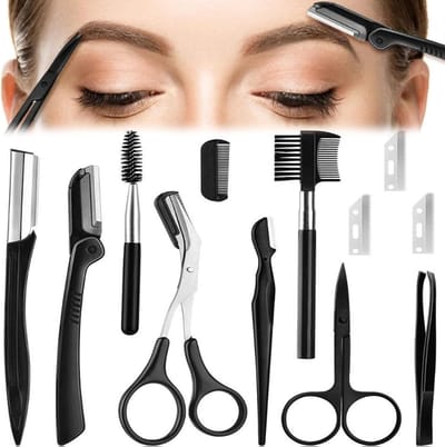 Wenkbrauw Trimmen Kit - Professionele Roestvrijstalen Set - Multifunctionele Wenkbrauwtrimmer - Schoonheidsgereedschap voor Vrouwen en Mannen