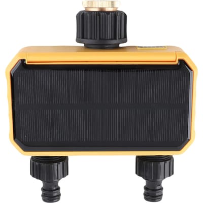 Zonne-Sprinkler Timer 2 Uitgangen Automatische Tijdinstelling Regenvertraging Water Timer voor Tuin Gazon Irrigatie black