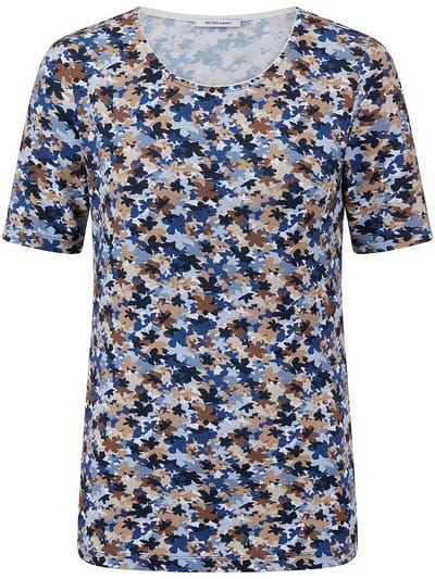 Shirt ronde hals Van Peter Hahn blauw