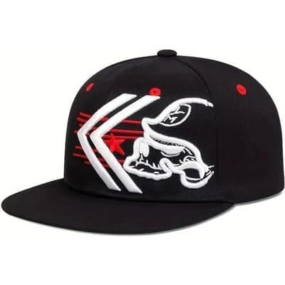 Unisex Schedel Borduurwerk Baseballpet Dames Buitensporten Platte Petten Heren Mode Heren Hip Hop Snapback Petten Zonwerende Pet 54-61cm white