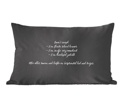 Sierkussens - Kussentjes Woonkamer - 60x40 cm - Oma's recept - Koken - Quotes - Spreuken - Oma