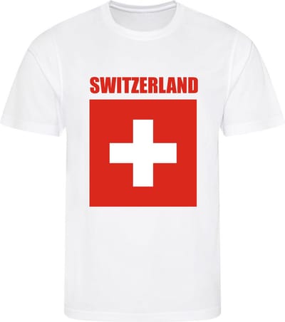 WK - Zwitserland - Switzerland - Schweiz - T-shirt Wit - Voetbalshirt - Maat: S - Wereldkampioenschap voetbal