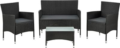 Polyrotan Loungeset Fort Myers - Zwart