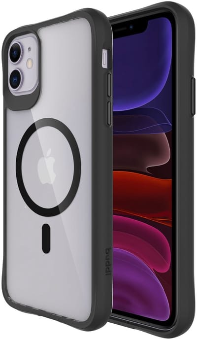 Buddi Hybrid - Hoesje Geschikt voor Apple iPhone 11 - Compatibel met MagSafe - Back Cover met Magneet - Magnetische Beschermhoes - Transparant Zwart