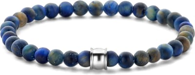 Frank 1967 – Heren Armband – 7FB-0746 - kralenarmband heren tijgeroog - mat donkerblauw