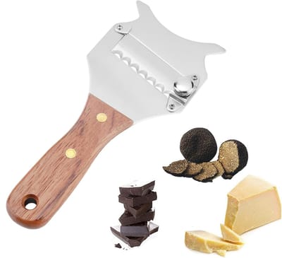 Dailygoods- Trüffelhobel Roestvrij Staal - Kaasschaaf - Trüffelsnijder - Houten Greep - Voor Chocolade - Keuken/Restaurant