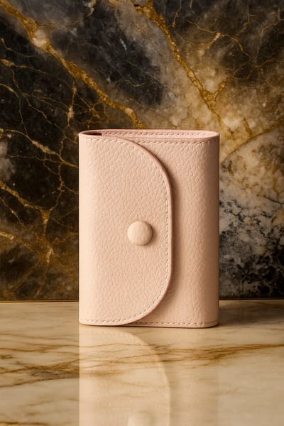 Lundholm Portemonnee Dames Roze - Kleine Dames Portemonnee Compact - Kunstleer Portemonnee met Ritsvak & Drukknoop - 12 Pasjes - Lyngdal Serie - Scandinavisch Design