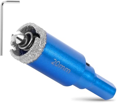 Diamant Gatenzaag - Glasboor Tegelboor - Precisie Boren - Met Centrumgeleider - 20 mm - Blauw