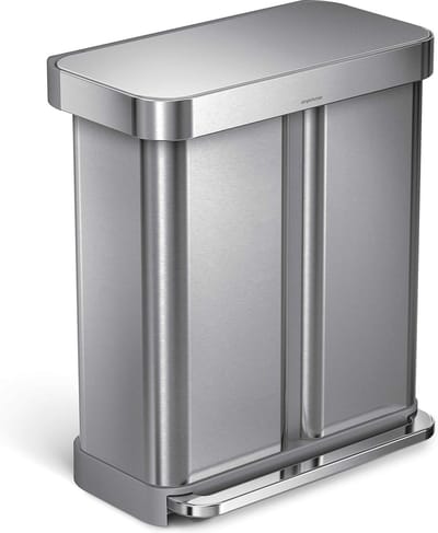 Afvalemmer Roestvrij Staal, Zilver, 56 x 56 x 65.5 cm - Voor een Strakke en Moderne Afvaloplossing