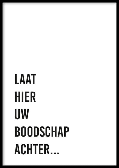 Poster Boodschap achterlaten - WC Posters - Inclusief lijst - 21x30 cm - A4 - Ingelijst - WALLLL