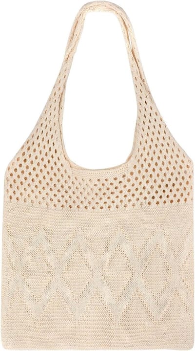 Gehaakte Strandtas voor Dames, Boho Schoudertas voor Zomer Vakantie, Ruime en Stijlvolle Tote Bag