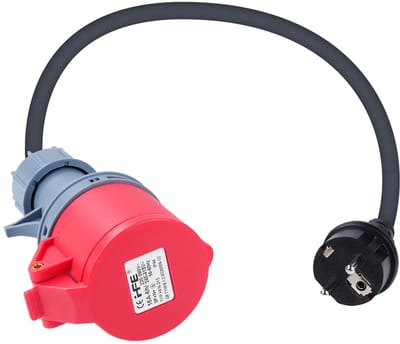 NTHProducts - 5-Pin Adapter - Schuko naar Stekker - 0.5 m - Voor Elektrische Voertuigen - Duurzaam Rubber - 230V 16A