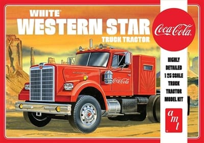 AMT Modelbouwpakket Landbouwvoertuigen - 1160 White Western Star - Semi Tractor - Coca Cola Plastic - 1:25 - Modelbouw