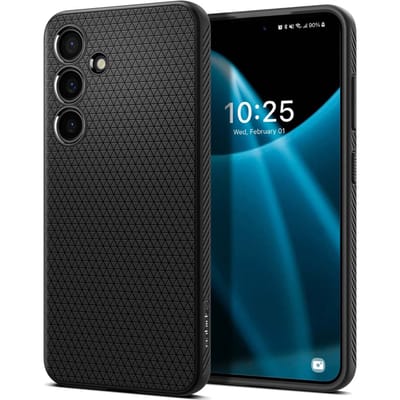 Spigen Liquid Air Hoesje Geschikt voor Samsung Galaxy S24 Plus Back Cover Flexibel TPU Zwart