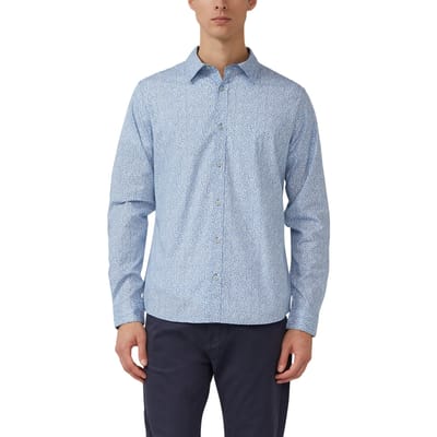 s.Oliver  Shirts Blue Maat: L | Casual Overhemden Outlet | Heren | Blauw
