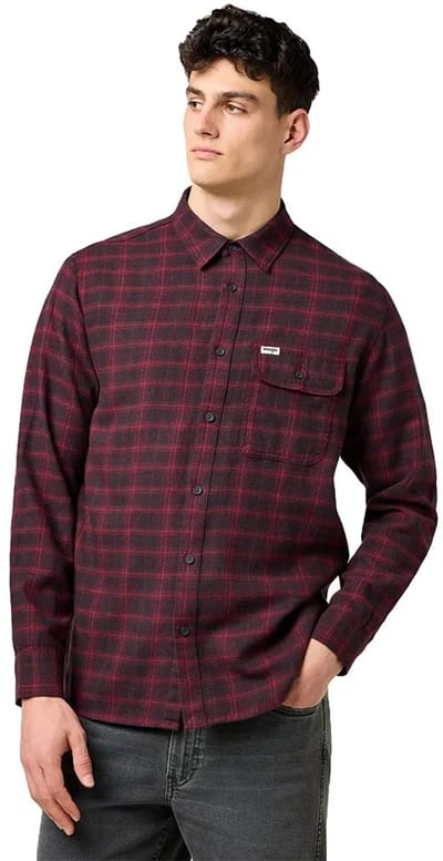 Wrangler 112371522 Relaxed Fit Overhemd Met Lange Mouwen Rood XL Man