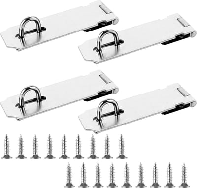 4 Stuks RVS Hangslot 12.5cm, Duurzaam Deurslot voor Tuin, Kasten en Veiligheidssystemen