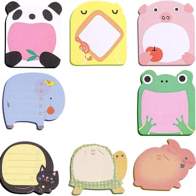 Dieren Stickers en Notities - 24 Stuks Zelfklevende Cartoon Notities voor Kinderen, School en Feestjes, Leuke Papeterie Accessoires