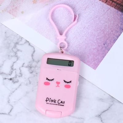 Draagbare Cijferweergave Cartoon Rekenmachine Leuke Sleutelhanger Rekenmachine Kawaii Mini Rekenmachine Zakformaat 8 Cijfers Kantoorartikelen
