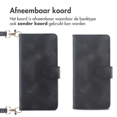 imoshion Hoesje - Geschikt voor Apple iPhone 16 - Bookcase met koord - Zwart