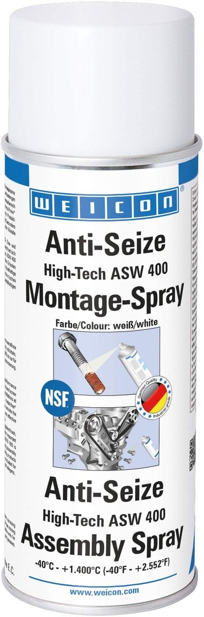 WEICON Anti-Seize High-Tech – Montagespray 400 ml – Anthrazit metaalvrije corrosiebescherming