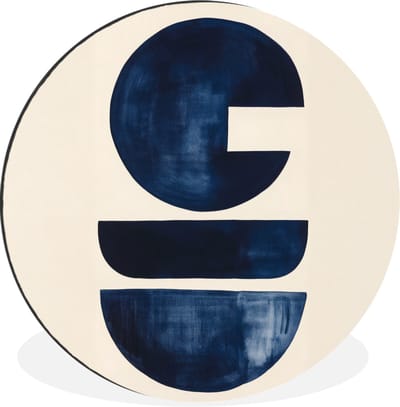 WallCircle - Wandcirkel - Muurcirkel - Vormen - Blauw - Abstract - Aluminium - Dibond - 30x30 cm - Binnen en Buiten