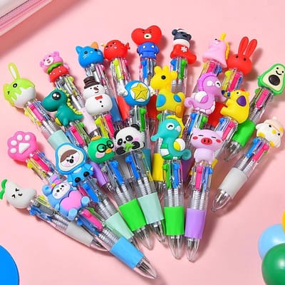 Dailygoods- Balpen 36 Stuks - 4-in-1 Meerkleurige Balpen - Cartoonbalpen - Creatieve Pen - Cadeau voor Kinderen - Geschikt voor 5 tot 10 Jaar - Schrijfgerei