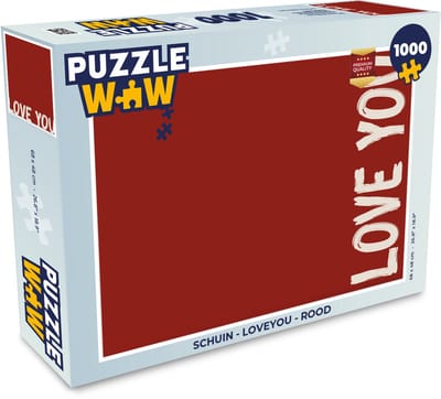 Puzzel Schuin - Loveyou - Rood - Legpuzzel - Puzzel 1000 stukjes volwassenen