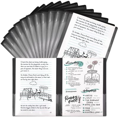 Dailygoods- Plastic Mappen 24 Stuks - Stevige Documenthouders - Duurzaam PP-Materiaal - Scheurbestendig Ontwerp - Zwarte Mappen - Praktische Opslagoplossingen - Documentmappen