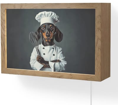 Wandlamp 30x20 cm - Oplaadbaar - Hond - Garde - Kok - Wandlampen binnen woonkamer - Slaapkamer lamp met kabel - Decoratieve nachtlamp - Vloerlamp snoer