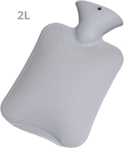 Bovista Warmtekruik - Warmwaterzak Met Hoes - Warmwaterkruik - Warmtekussen - Knuffel Kruik - Bag - Grijs - 2 Liter